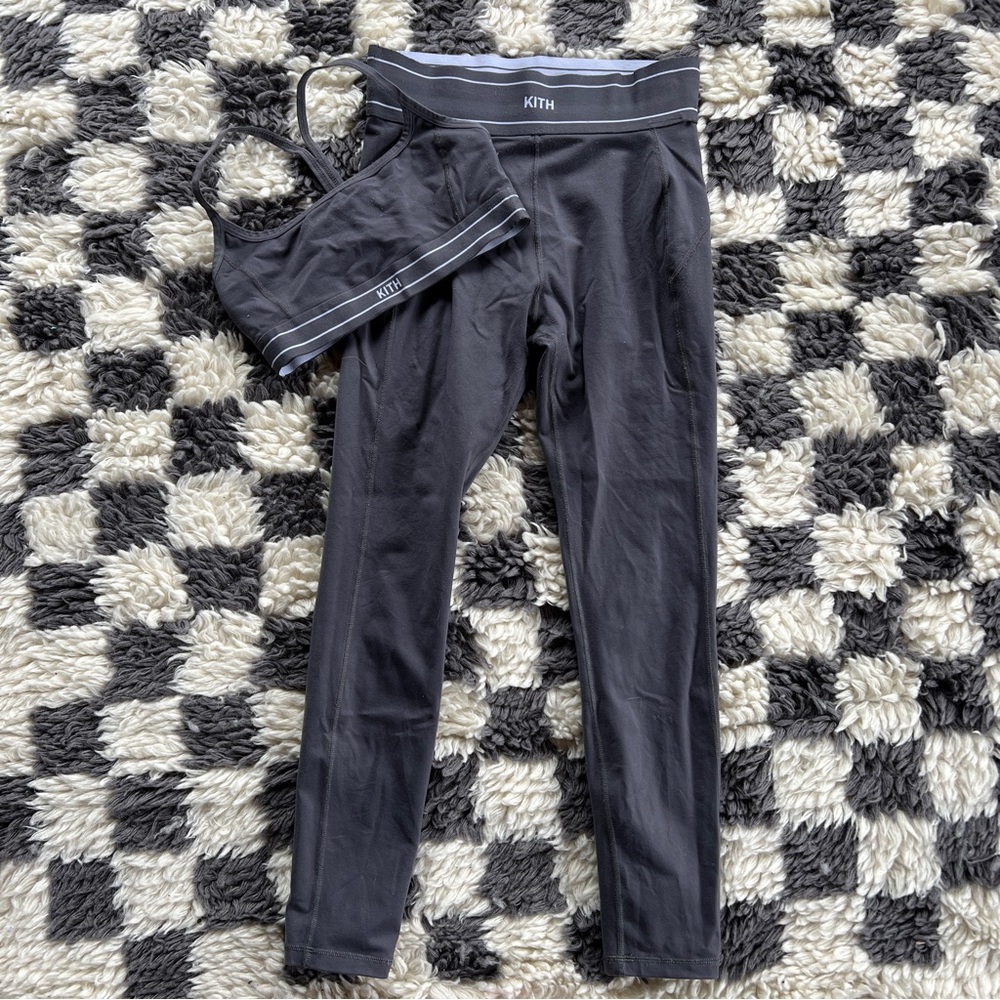 Kith gray sports bra and leggings set